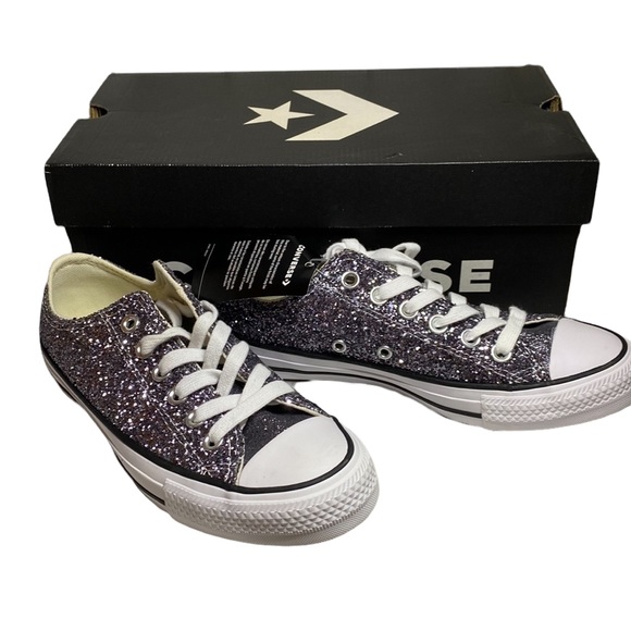 Converse Shoes - 🆕 Converse CTAS In Sparkle Silver Black White Size 6.5